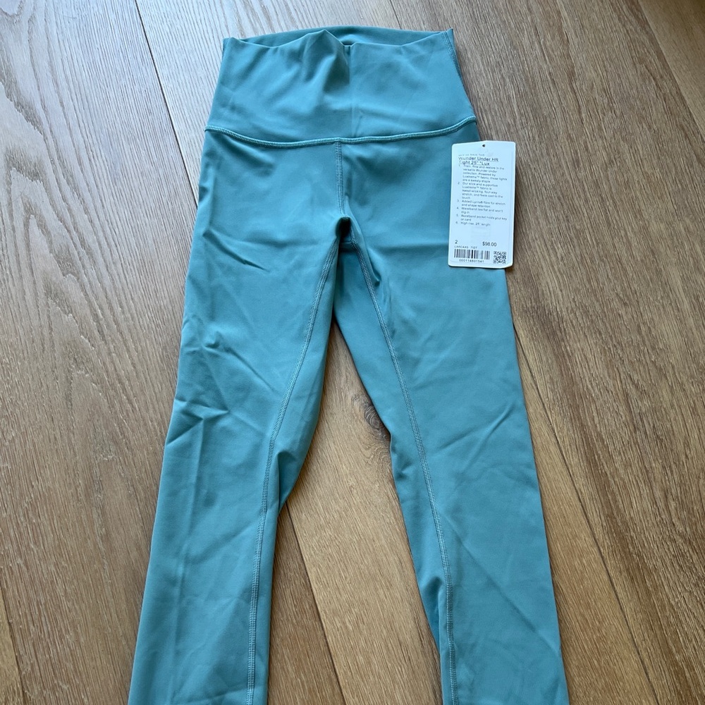 Nwt Lululemon Wunder Under 2 25” Tidewater Teal